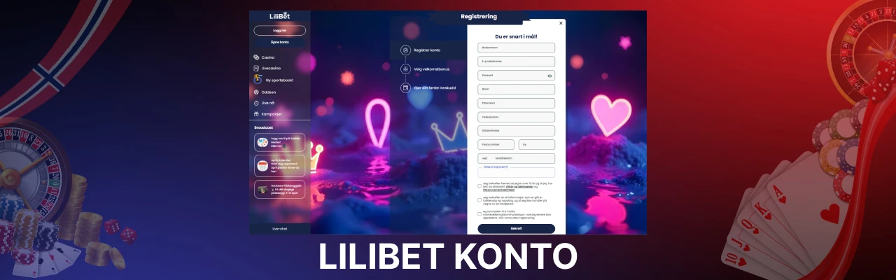 Opprett din lilibet konto
